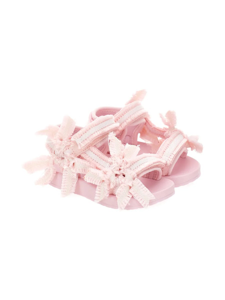  Monnalisa Frayed Bow Sandals - Pink 