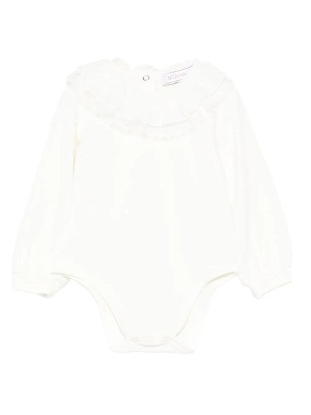  Monnalisa Frilled-neck Bodysuit - Neutrals 