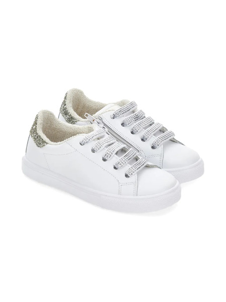 Monnalisa Glitter Embellished Trainers - White 