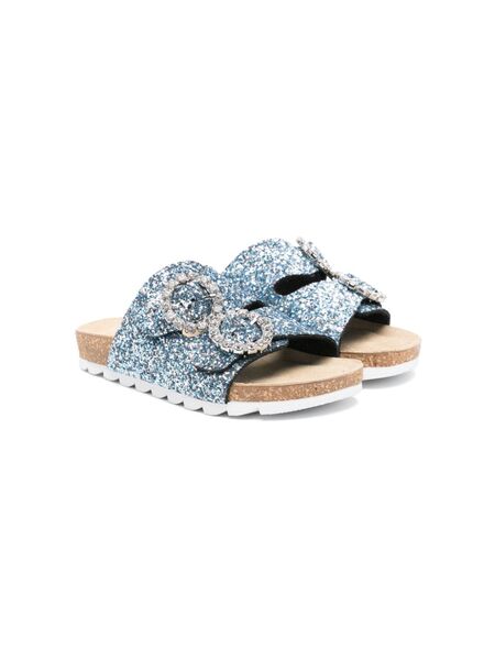  Monnalisa Glitter Slides - Blue 