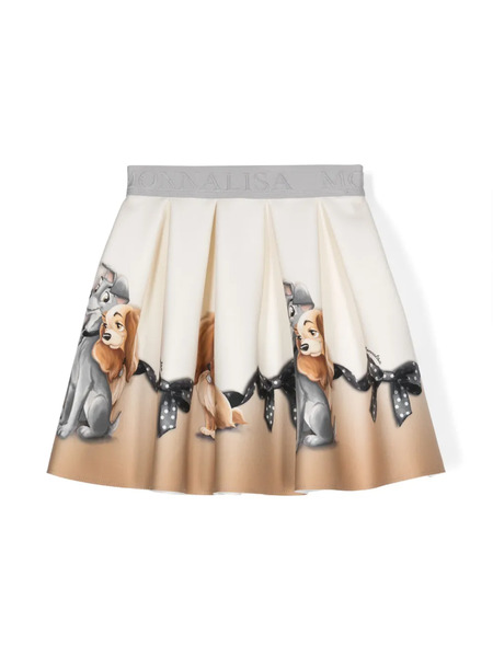  Monnalisa Graphic-print Pleated Skirt - White 
