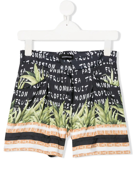  Monnalisa Graphic Print Shorts - Black 