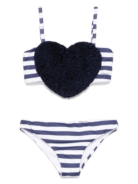  Monnalisa Heart-appliqué Bikini - White 