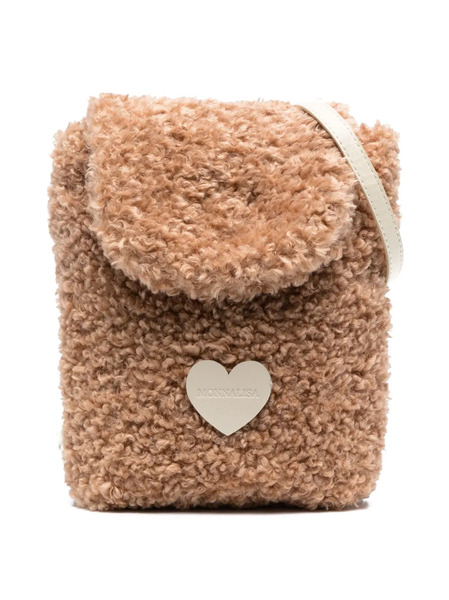  Monnalisa Heart-motif Shoulder Bag - Brown 