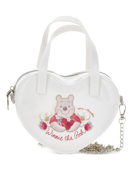  Monnalisa Heart-shape Print Top Handle Bag - White 