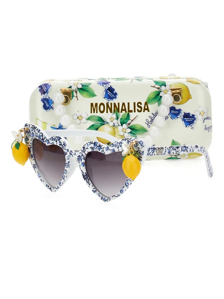  Monnalisa Heart-shaped Charm Sunglasses - White 