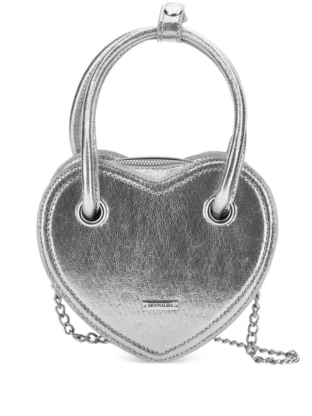  Monnalisa Heart-shaped Shoulder Bag - Silver 