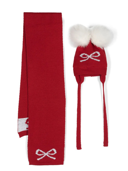  Monnalisa Intarsia-knit Set - Red 