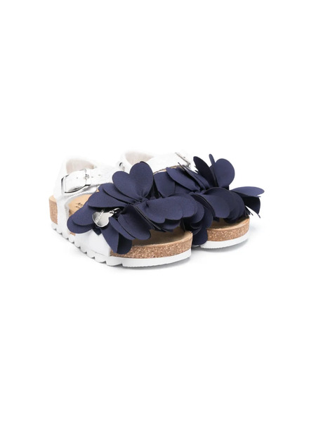  Monnalisa Knot-detailing Glitter Sandals - White 