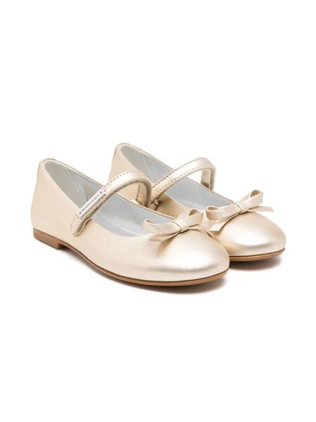  Monnalisa Leather Ballet Flats - Gold 