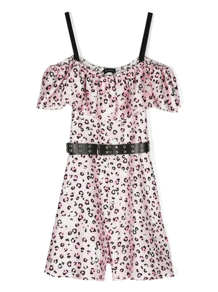  Monnalisa Leopard-print Playsuit - Pink 