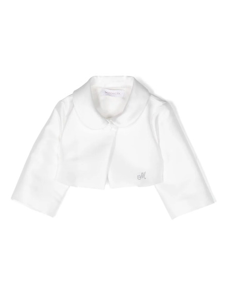  Monnalisa Logo-embellished Cropped Jacket - White 