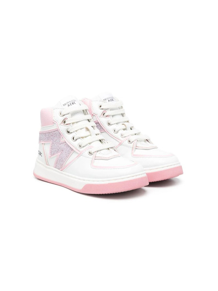  Monnalisa Logo-patch High-top Sneakers - White 