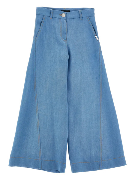  Monnalisa Logo-plaque Button Trousers - Blue 
