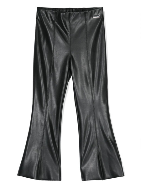  Monnalisa Logo-plaque Flared Trousers - Black 