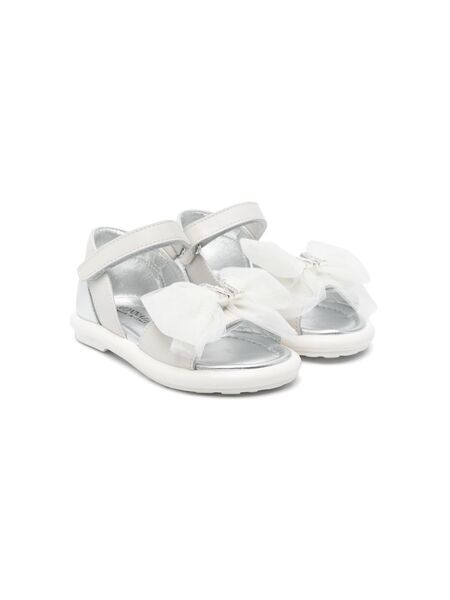  Monnalisa Logo-plaque Sandals - Neutrals 