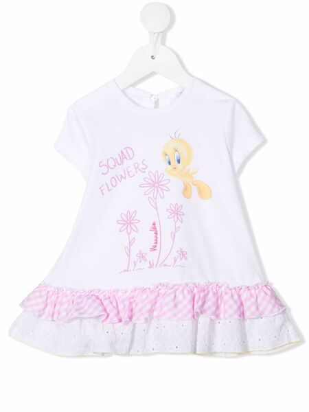  Monnalisa Looney Tunes Ruffle T-shirt - White 