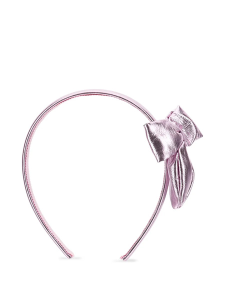  Monnalisa Metallic Bow-detail Headband - Pink 