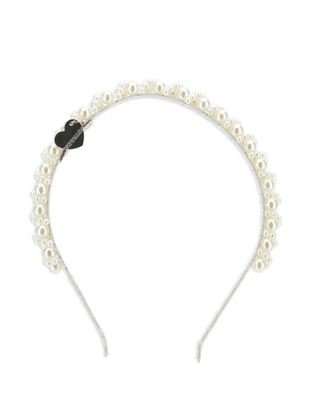  Monnalisa Pearl Heart Headband - White 
