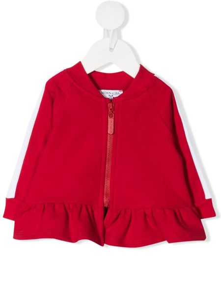  Monnalisa Peplum Hem Bomber Jacket - Red 