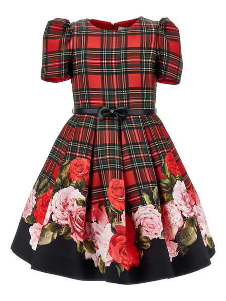  Monnalisa Plaid Dress - Red 
