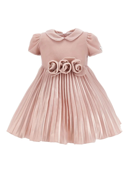  Monnalisa Pleated Dress - Pink 