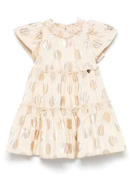 Monnalisa Polka Dot Dress - Gold 
