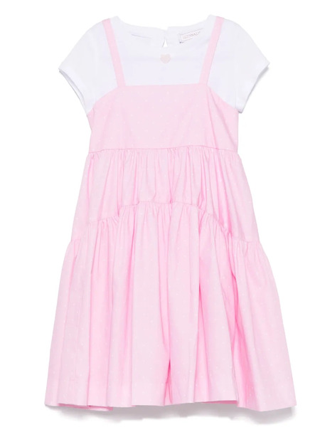  Monnalisa Polka Dot Dress Set - Pink 