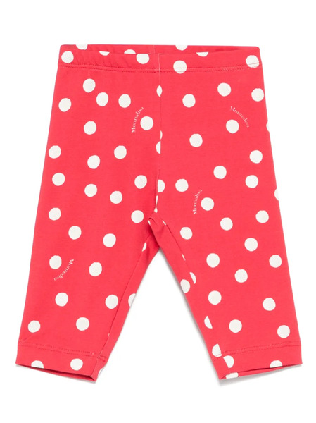 Monnalisa Polka Dot-print Jersey Leggings - Red 