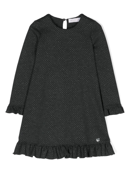  Monnalisa Polka Dot Ruffle-trim Dress - Grey 
