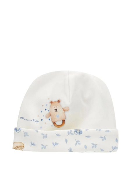  Monnalisa Printed Beanie - White 