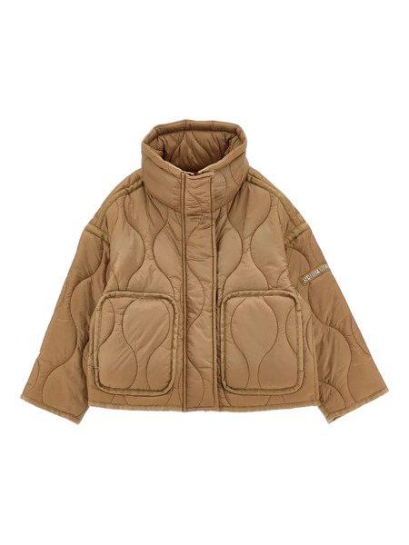  Monnalisa Quilted High-neck Jacket - Brown 