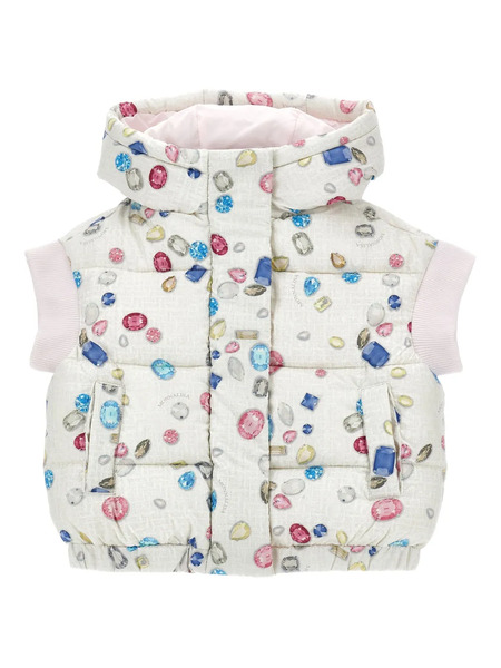  Monnalisa Quilted Hooded Gilet - White 