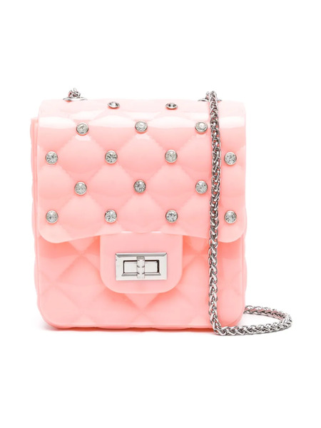  Monnalisa Rhinestoned Quilted Shoulder Bag - Pink 