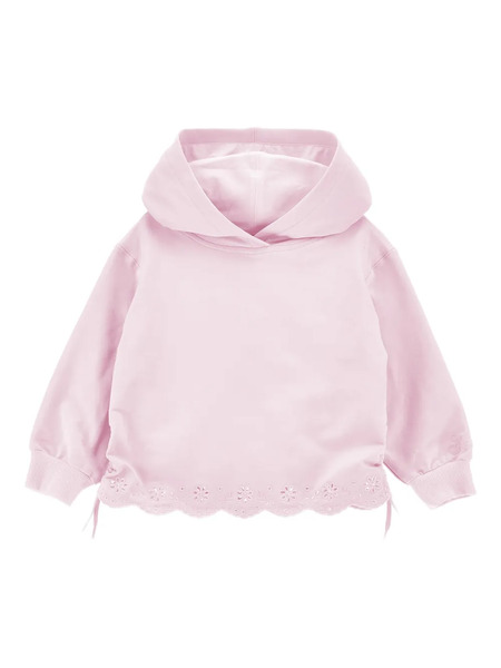  Monnalisa Ribbed-cuffs Hoodie - Pink 