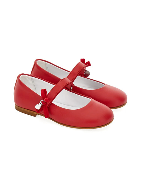  Monnalisa Ribbon Charm Ballerinas - Red 