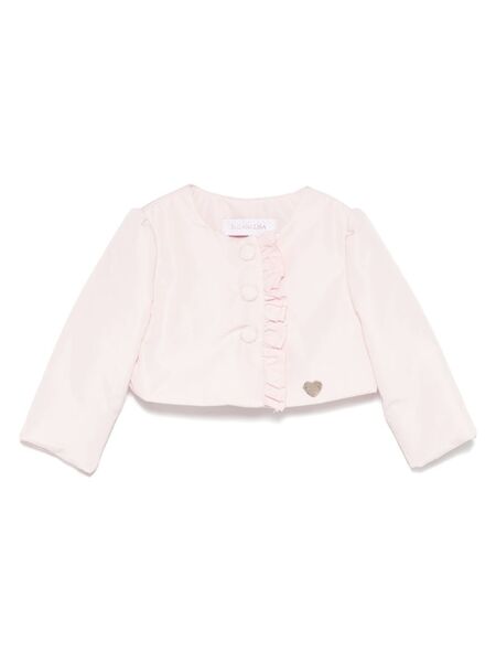 Monnalisa Ruffle-detail Jacket - Pink 