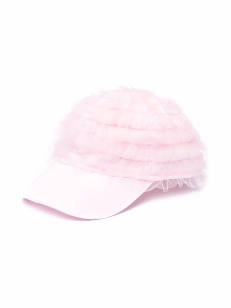  Monnalisa Ruffled Baseball Cap - Pink 