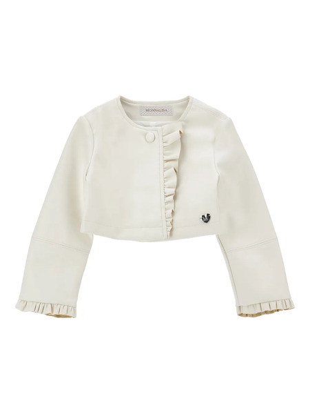  Monnalisa Ruffled Jacket - Neutrals 
