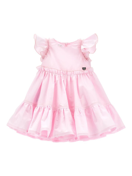  Monnalisa Ruffled-sleeves Dress - Pink 