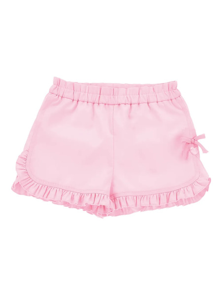  Monnalisa Ruffled-trim Bow-detail Shorts - Pink 