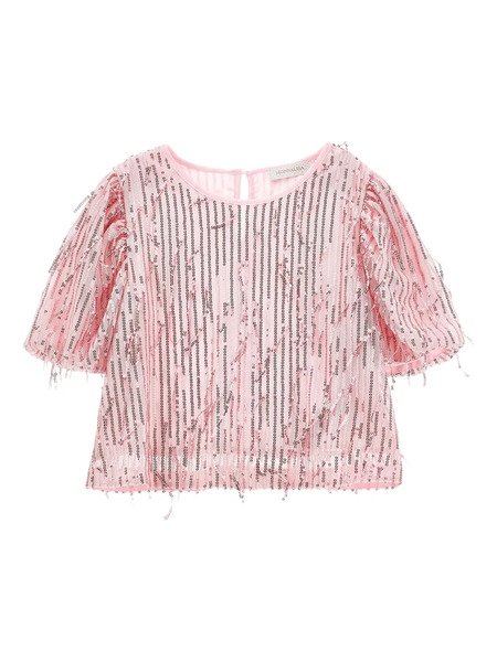  Monnalisa Sequin-embellished Blouse - Pink 