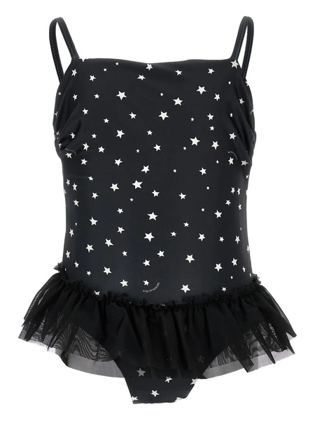  Monnalisa Star-print Ruffled Swimsuit - Black 