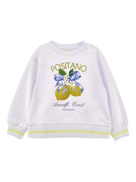  Monnalisa Striped-detail Sweatshirt - White 