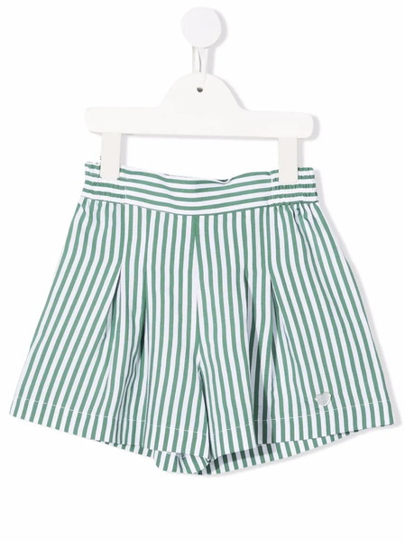  Monnalisa Striped Fitted Shorts - Green 