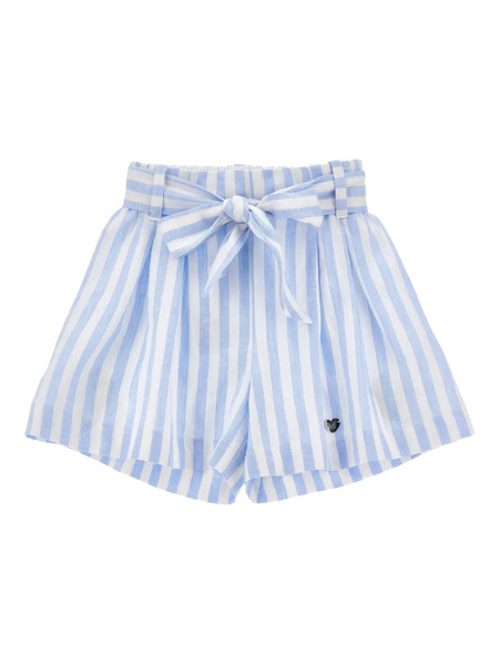  Monnalisa Striped Tie-fastening Shorts - Blue 