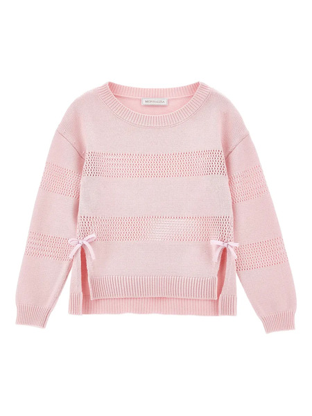  Monnalisa Tie-detail Sweater - Pink 