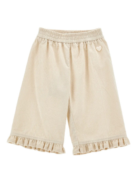  Monnalisa Velvet Cropped Trousers - Brown 
