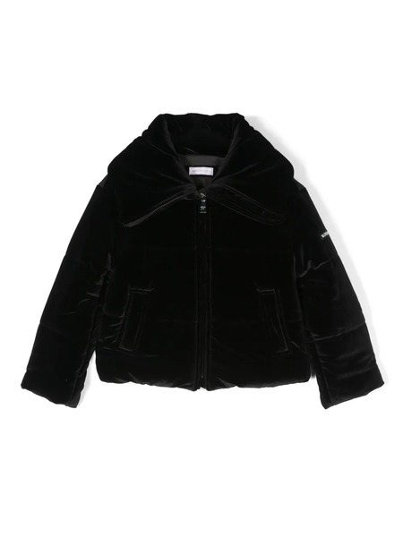  Monnalisa Velvet Puffer Jacket - Black 