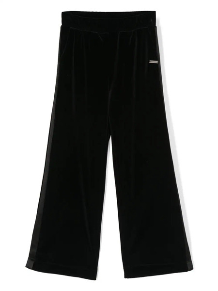  Monnalisa Velvet Track Pants - Black 